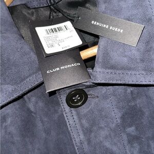 Suede Chore Jacket - Navy/ Bleu Marine - STRAIGHT FIT
